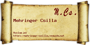 Mehringer Csilla névjegykártya
