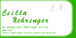 csilla mehringer business card